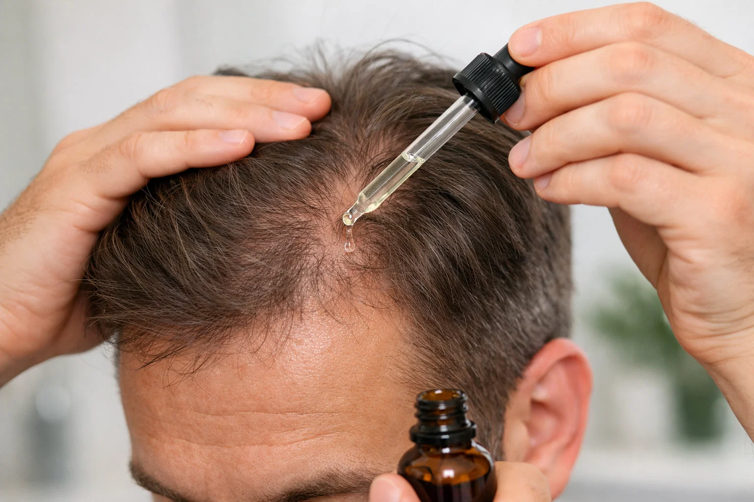 Hair growth serum application
