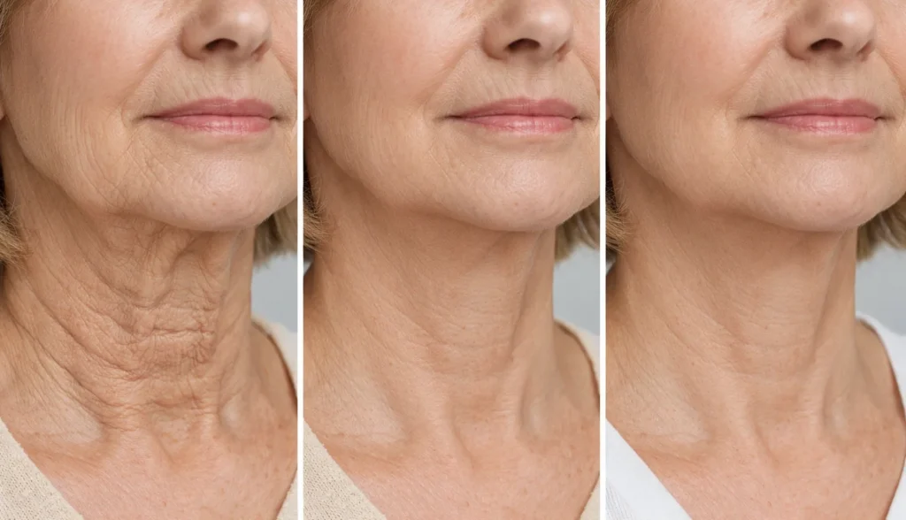 wrinkles, skin, neck